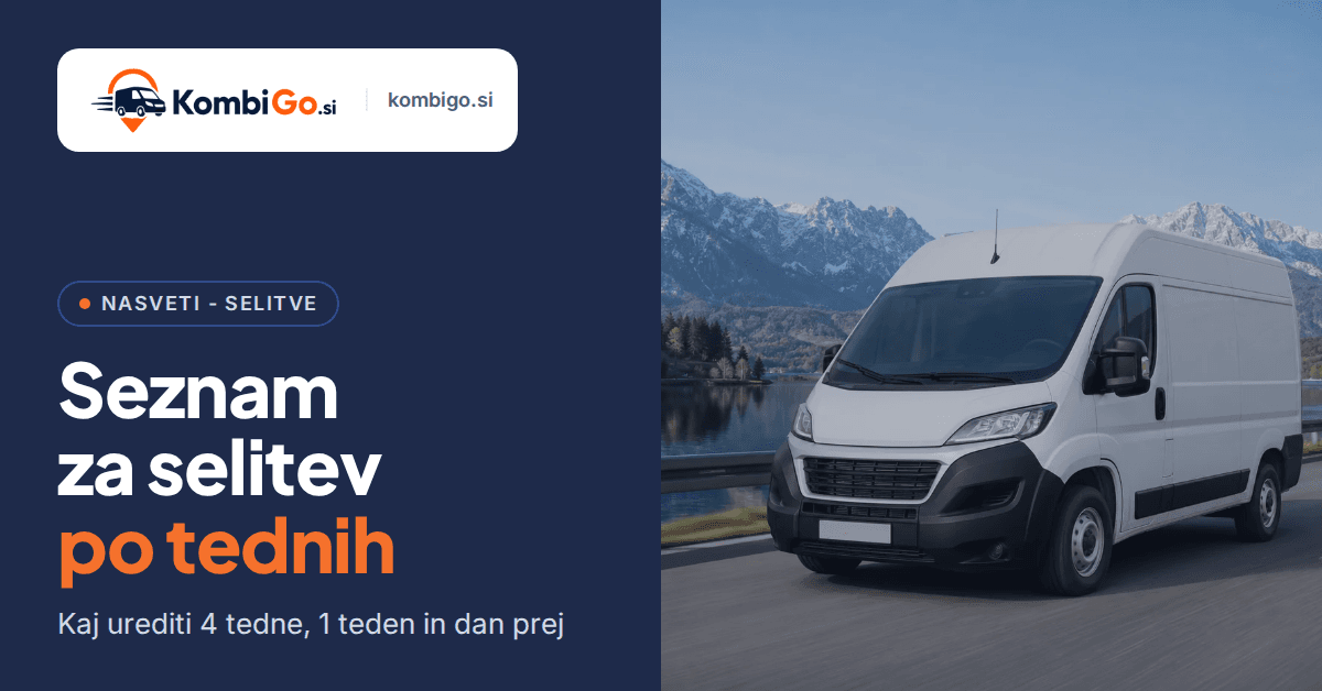 Seznam za selitev: kaj urediti 4 tedne, 1 teden in 1 dan prej