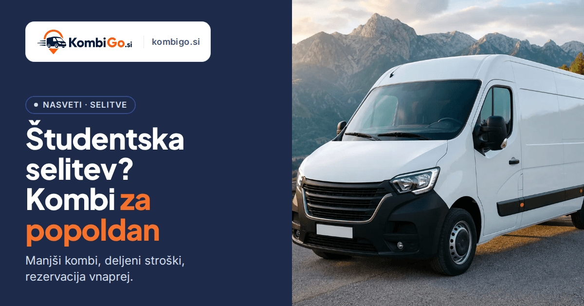 Študentska selitev v Ljubljano ali Maribor s kombijem